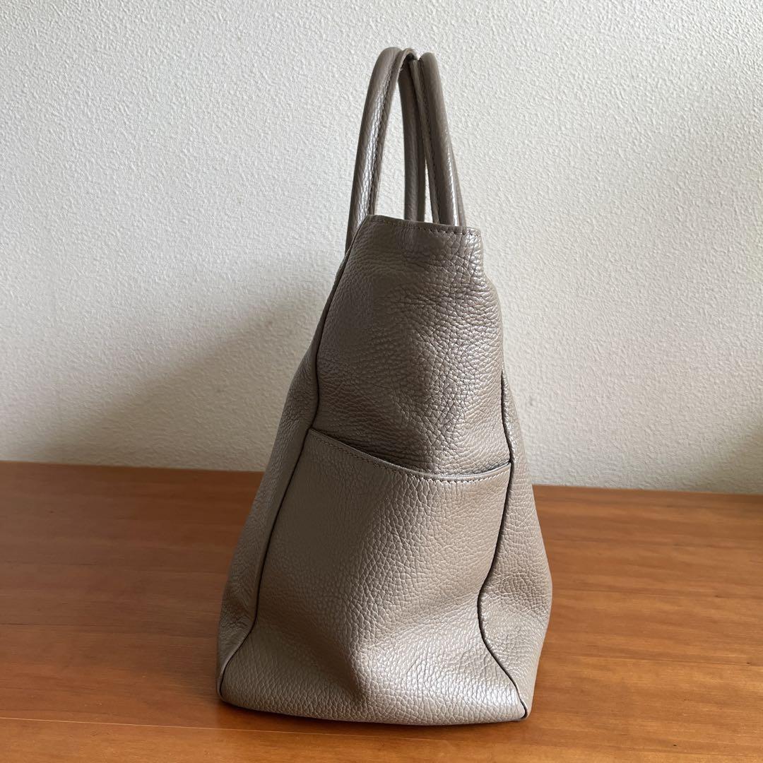 ☆美品☆ レザートートバッグ グレージュ 通勤・通学