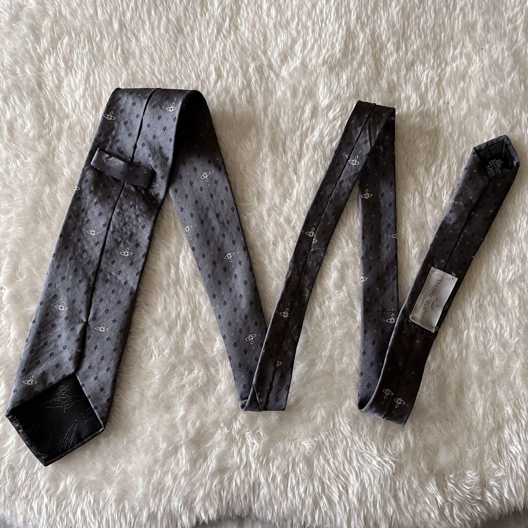 viviennewestwood ヴィヴィアン　ネクタイ　オーブ柄　グレー