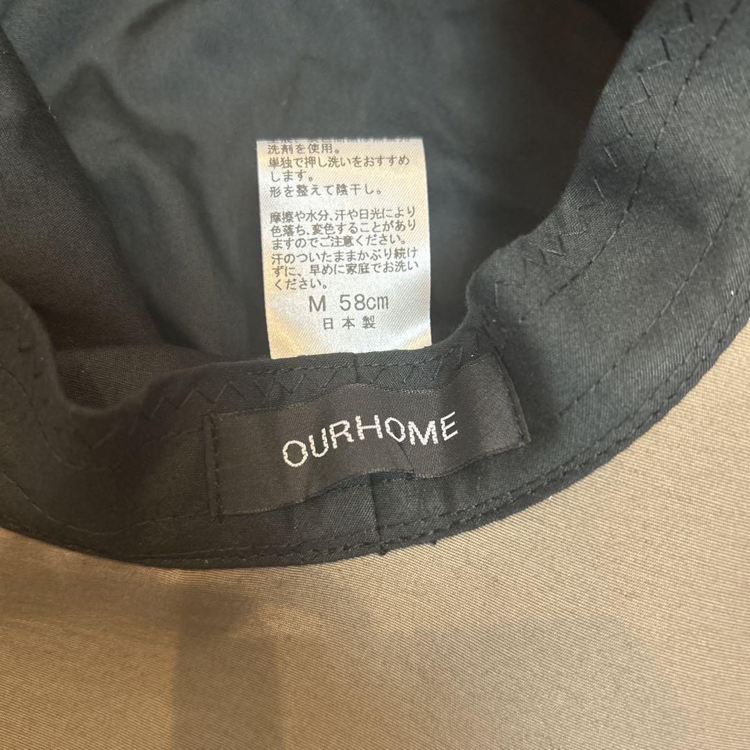 OURHOME つば広ハット M カーキベージュ