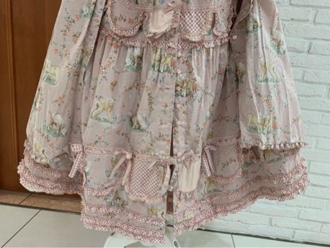 ひつじプリントパッチワークスカート