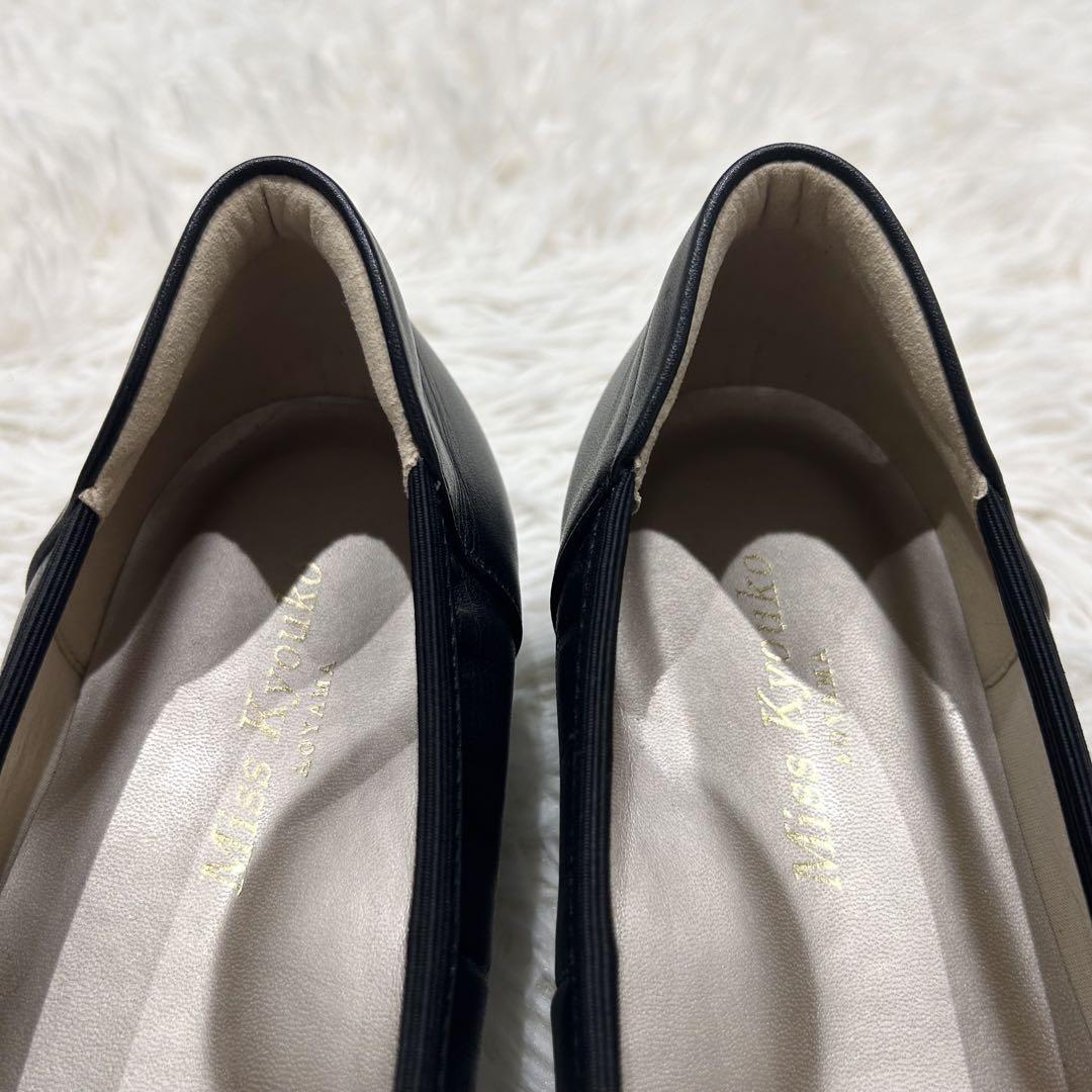 美品✨ミスキョウコ＊軽量 エナメル コンビ フラットシューズ 23.5㎝ 4E