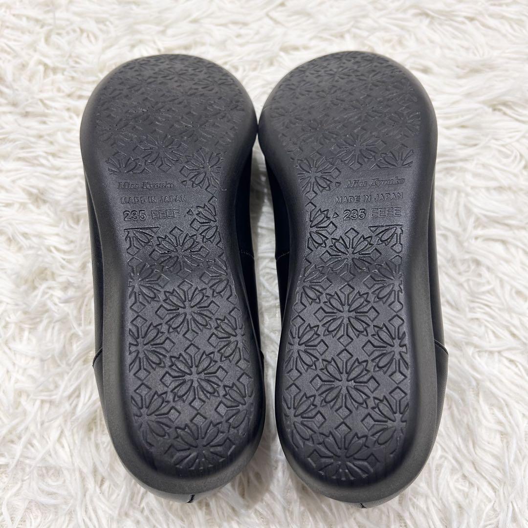 美品✨ミスキョウコ＊軽量 エナメル コンビ フラットシューズ 23.5㎝ 4E