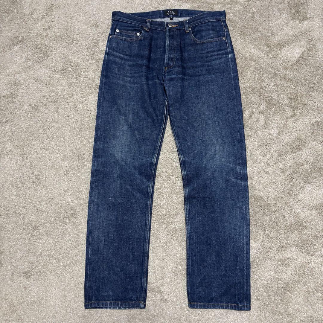 A.P.C. アーペーセー ストレートデニム 30 オシャレ 古着　赤耳 A.P.C. ストレートジーンズ デニム 紺 赤耳 30 - メルカリ