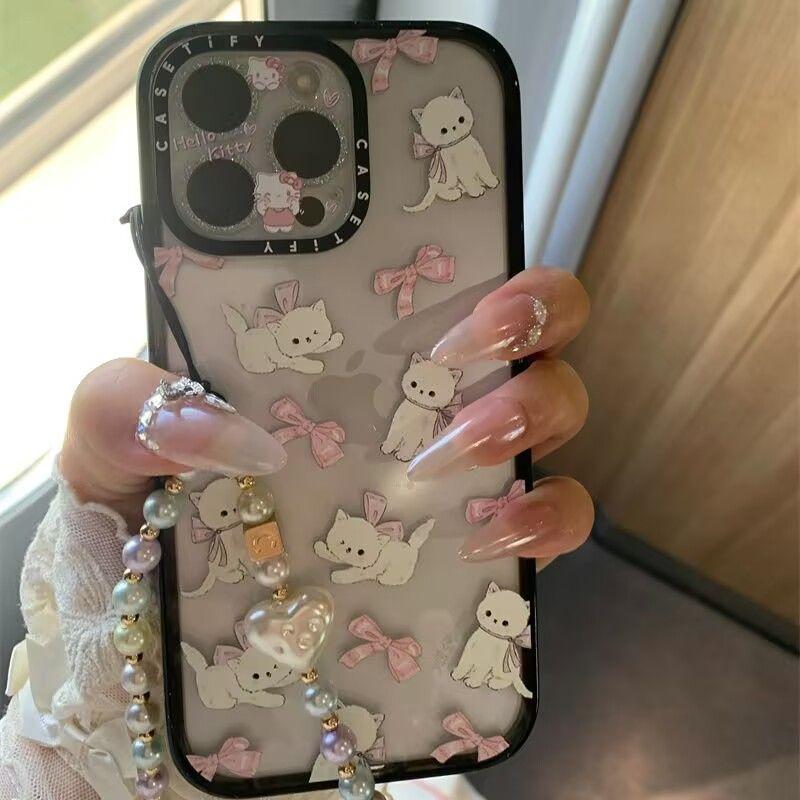 猫とリボンのiPhoneケース