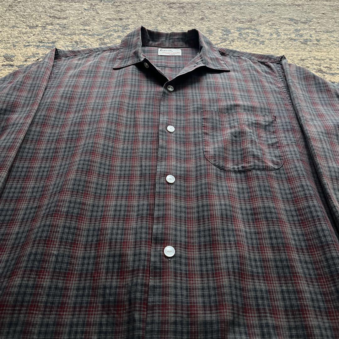 60s Truval シャツ コットン オープンカラー 検 50s レーヨン