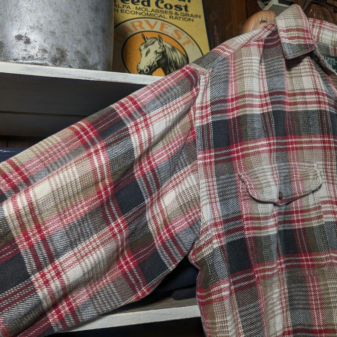 80s 短襟 オンブレネルシャツ オープンカラー べっ甲ボタン オーバーサイズ 80s 短襟 オンブレネルシャツ オープンカラー べっ甲ボタン オーバーサイズ