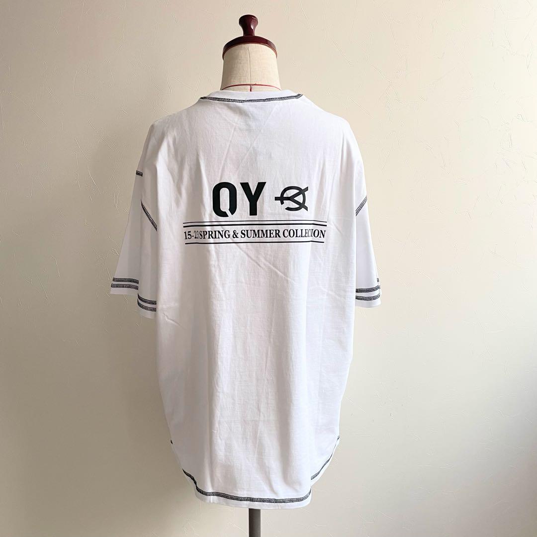 OY/オーワイ】韓国 半袖ステッチTシャツ ホワイト Mサイズ