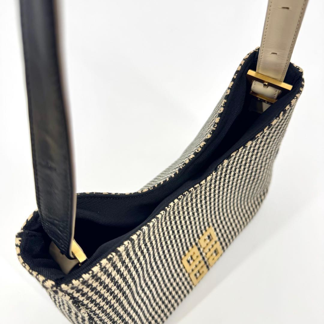 ✨極美品・極稀少✨ジバンシー ワンショルダーバッグ 千鳥格子 4Gロゴ ポーチ付