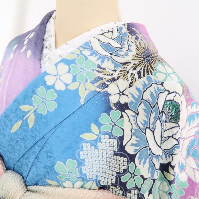 美品 5点セット 薔薇 刺繍 成人式 着物 振袖・長襦袢・袋帯 美品 5点セット 薔薇 刺繍 成人式 着物 振袖・長襦袢・袋帯
