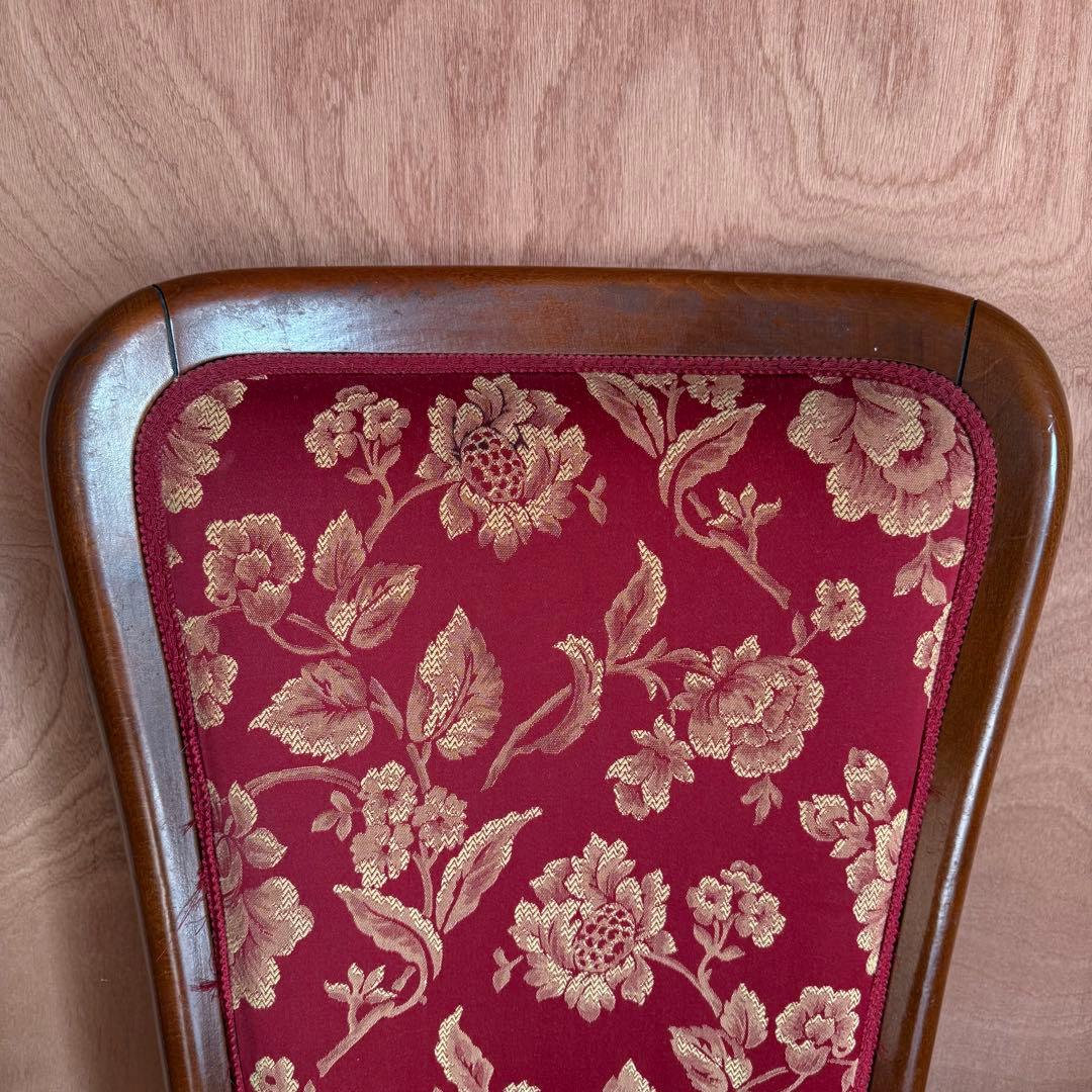 イタリア ダイニングチェア フラワーレッド 猫脚② イタリア ダイニングチェア フラワーレッド 猫脚②