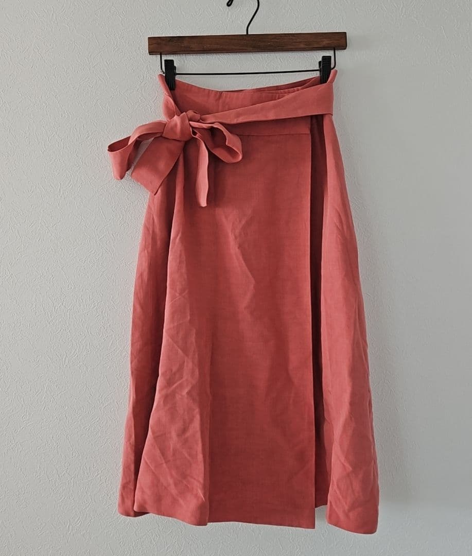 1777『ボールジィ』レーヨンリネン ベルテッドミディスカート【M】ピンク 3,200円