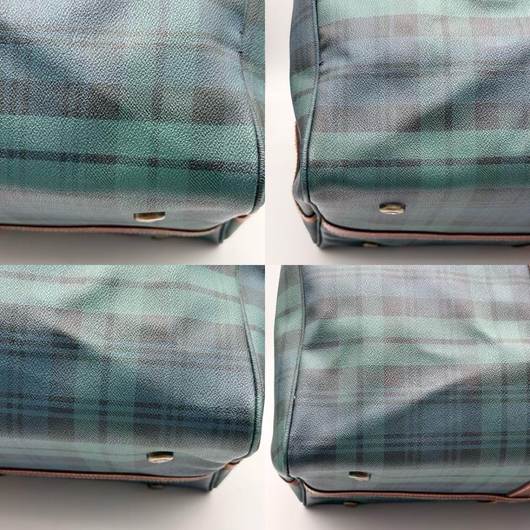 【美品】ラルフローレン タータンチェック ボストンバッグ ヴィンテージ グリーン
