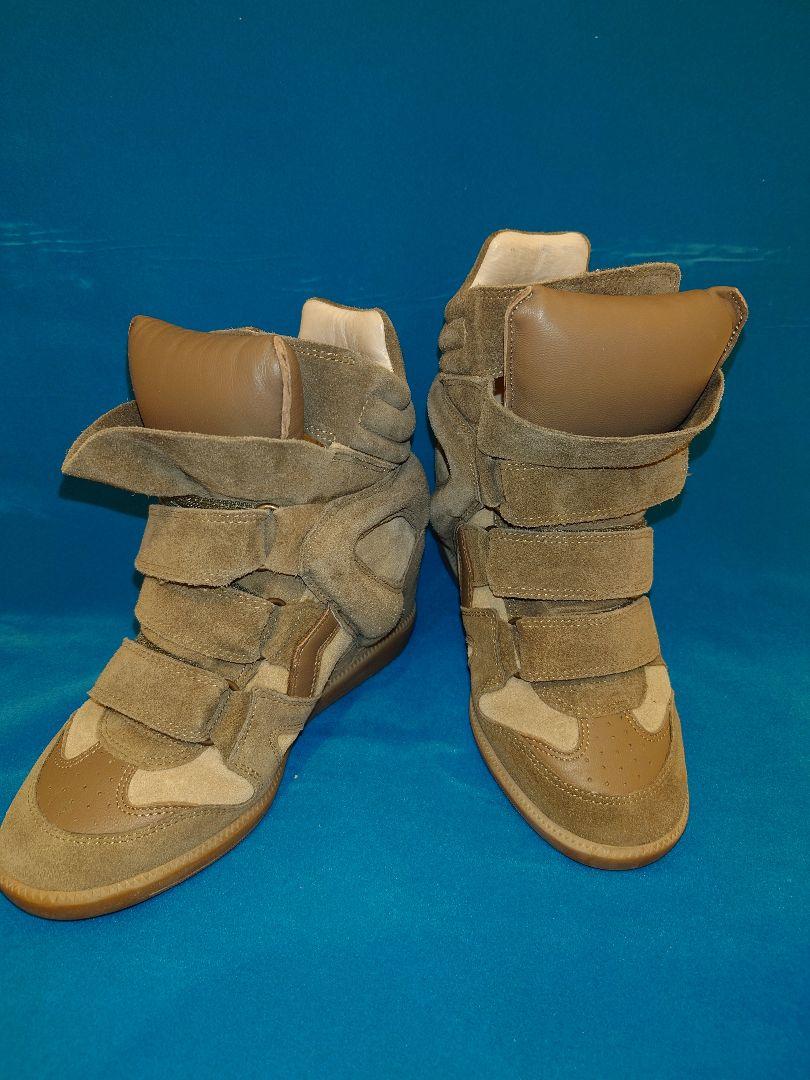 【ISABEL MARANT】オリーブグリーン スエード ハイカットスニーカー