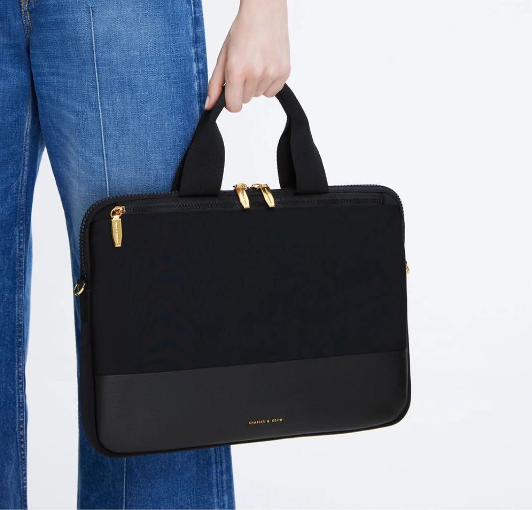 CHARLESu0026KEITH テクスチャード ラップトップバッグ （Black）