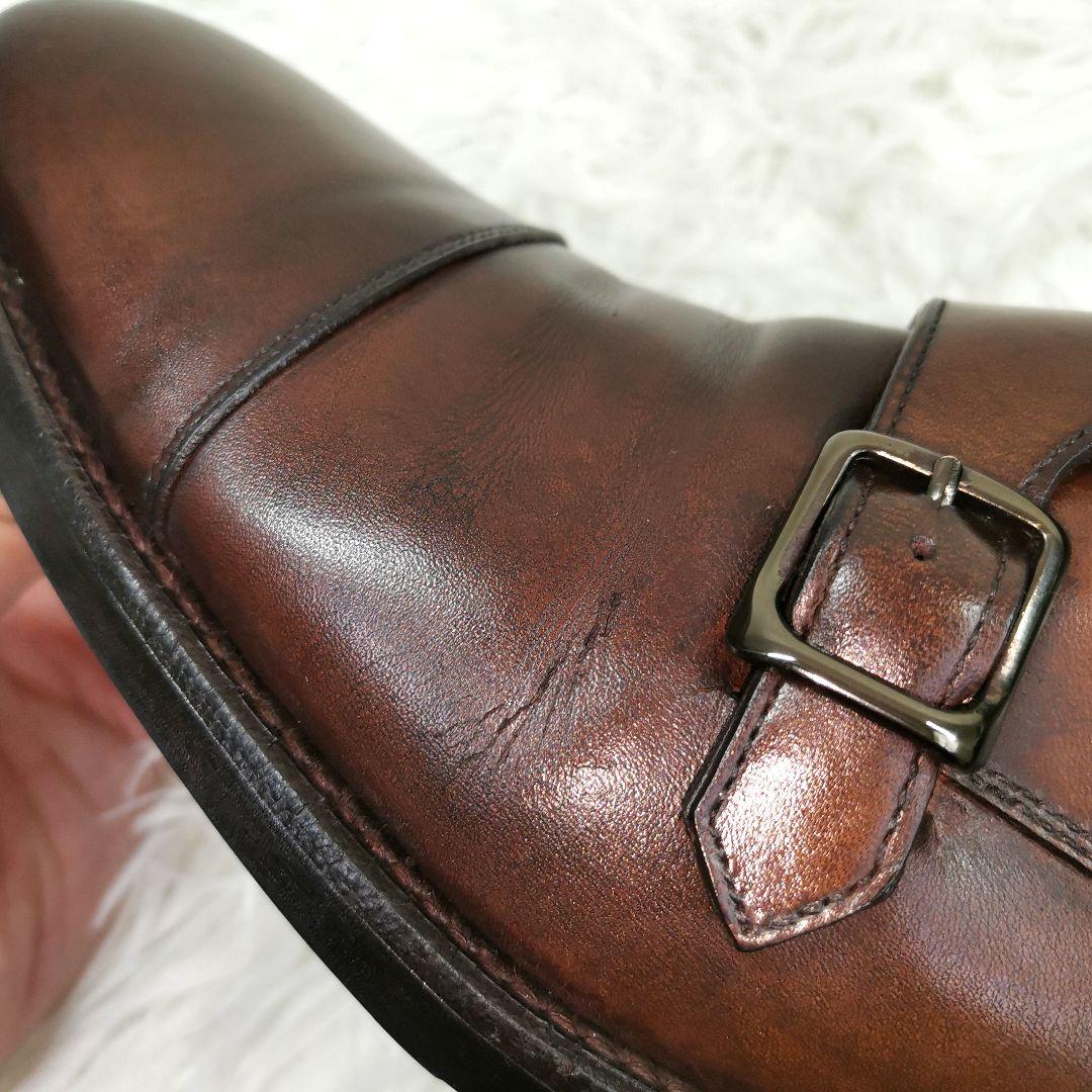 【美品】リーガル ダブルモンク シボ加工 ゴアテックス ブラウン 25cm 美品】リーガル ダブルモンク 707R ダークブラウン ゴアテックス