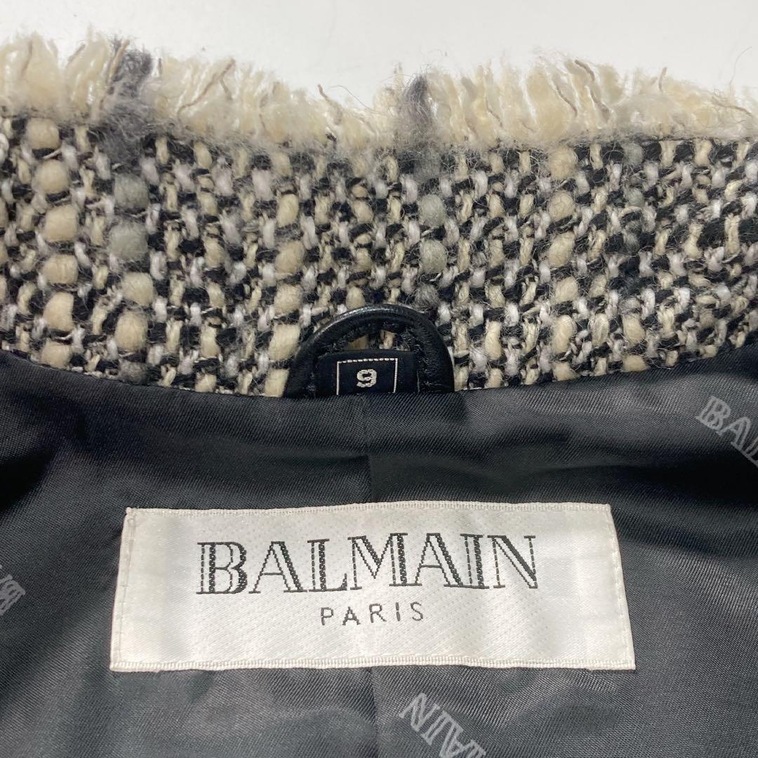 BALMAIN バルマン レザージャケット ラムレザー フリンジ 9 M