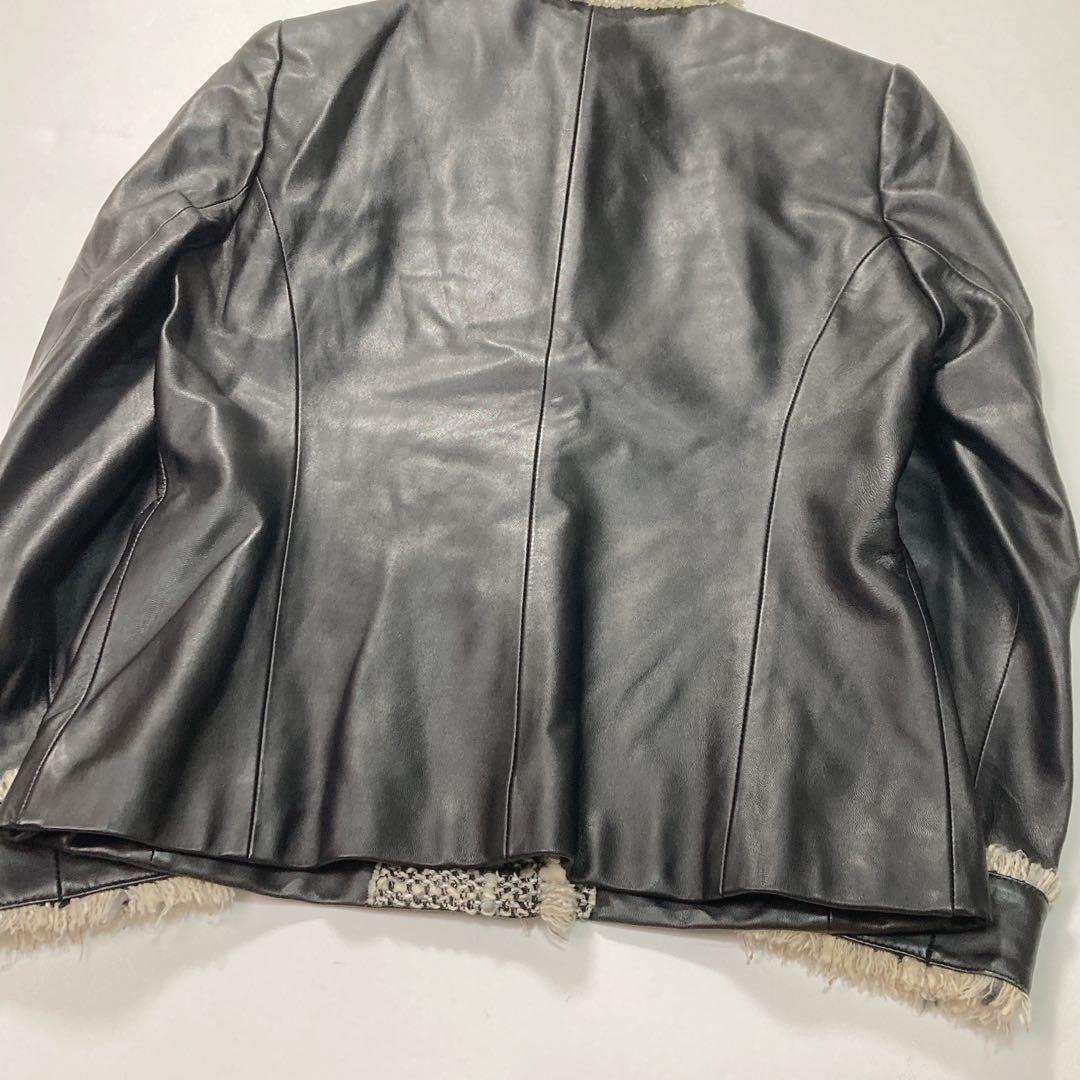 BALMAIN バルマン レザージャケット ラムレザー フリンジ 9 M