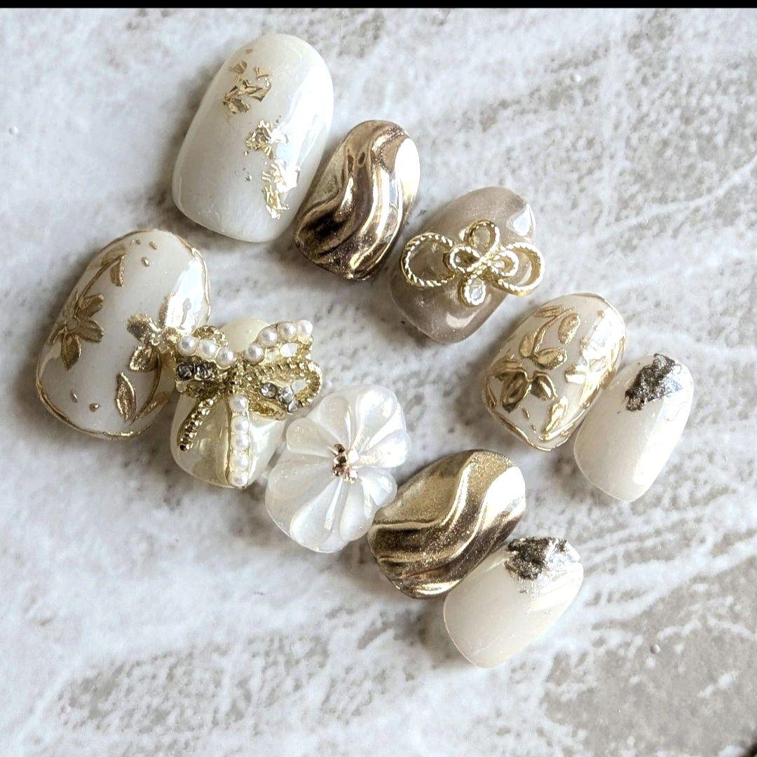 成人式ネイルチップ　振袖　成人式　卒業式　ブライダル　0008