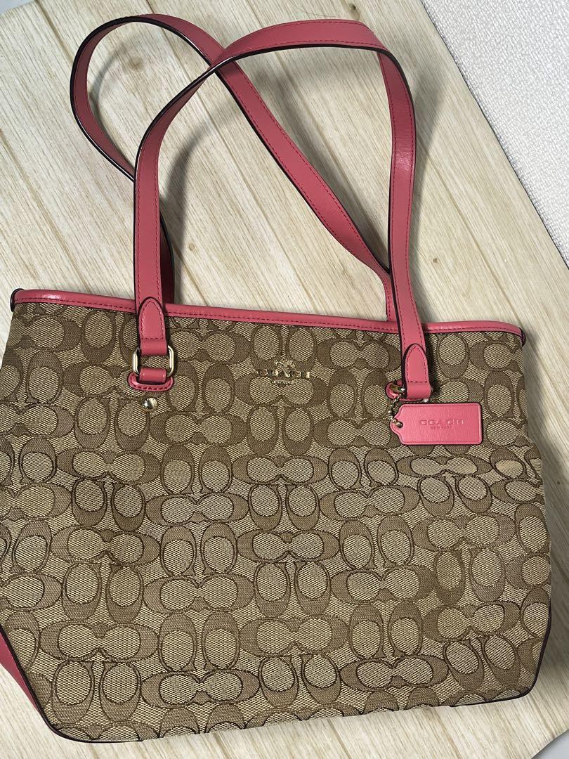 coach トートバッグ 通勤バック ベージュ　ピンク 美品】COACH トートバッグ ベージュ/ピンクベストセラー