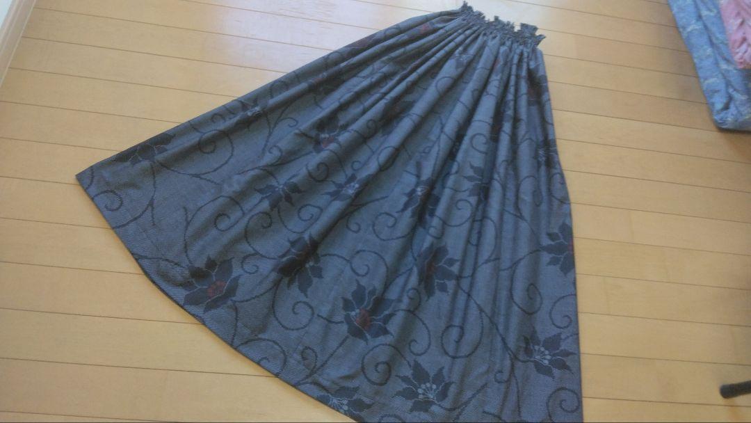 ♪着物リメイク♪ 正絹　7マルキ大島紬　V開きジャンパースカート　 ハンドメイド ♪着物リメイク♪ 正絹 7マルキ大島紬 V開きジャンパースカート