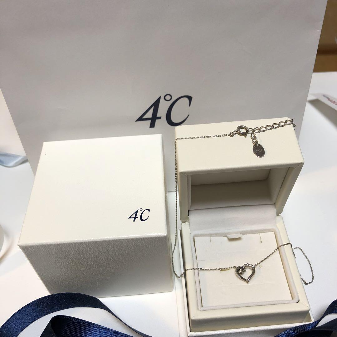 4°C ハート型 シルバー ネックレス