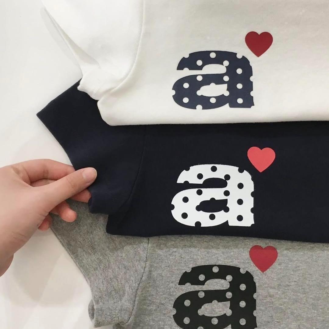 人気【正規品】aeae ハートロゴドットTシャツ　ホワイト　エーイーエーイー