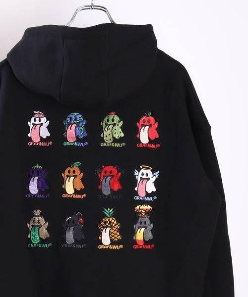 正規品⭐新品・GRAF&WU・グラフアンドウー・ゴースト12刺繍プルパーカー　M