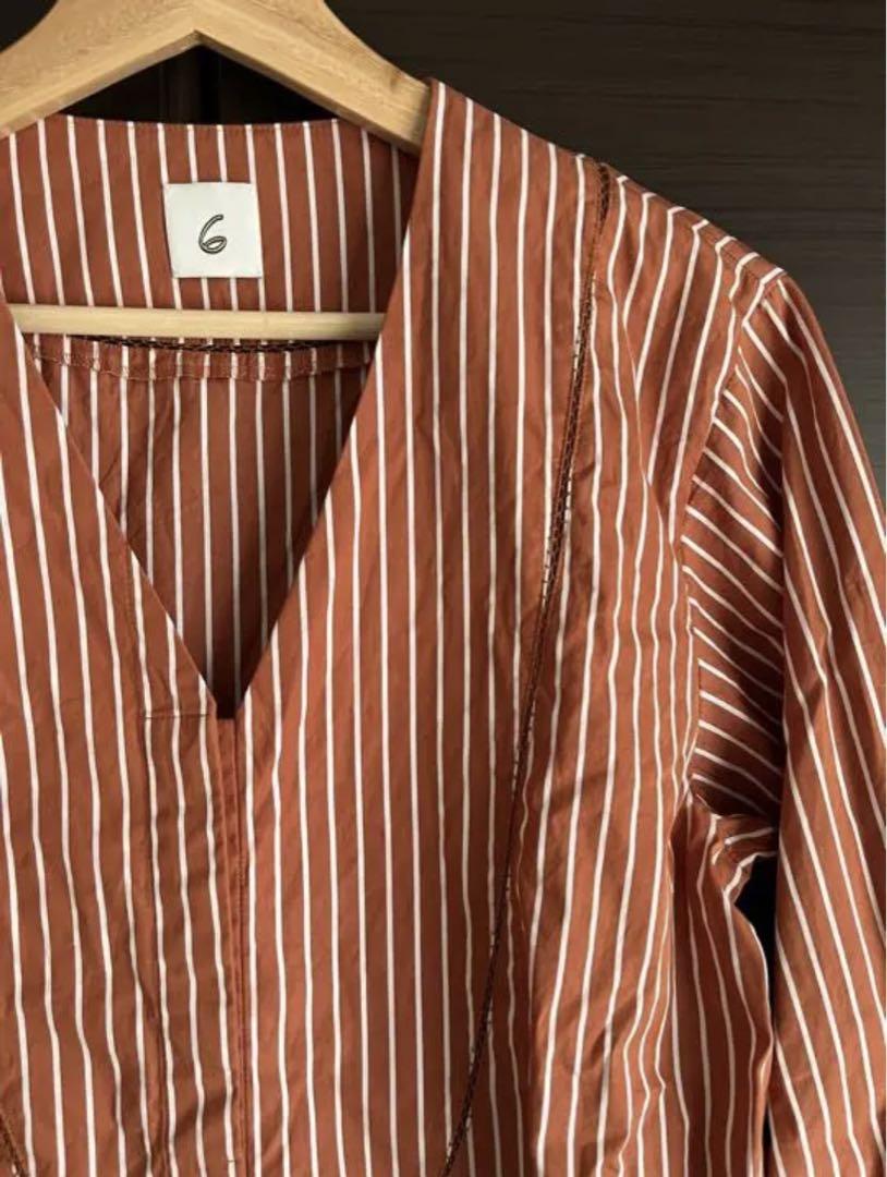 6(ROKU)＞Ⅴ NECK PICO SHIRT/シャツ - メルカリ