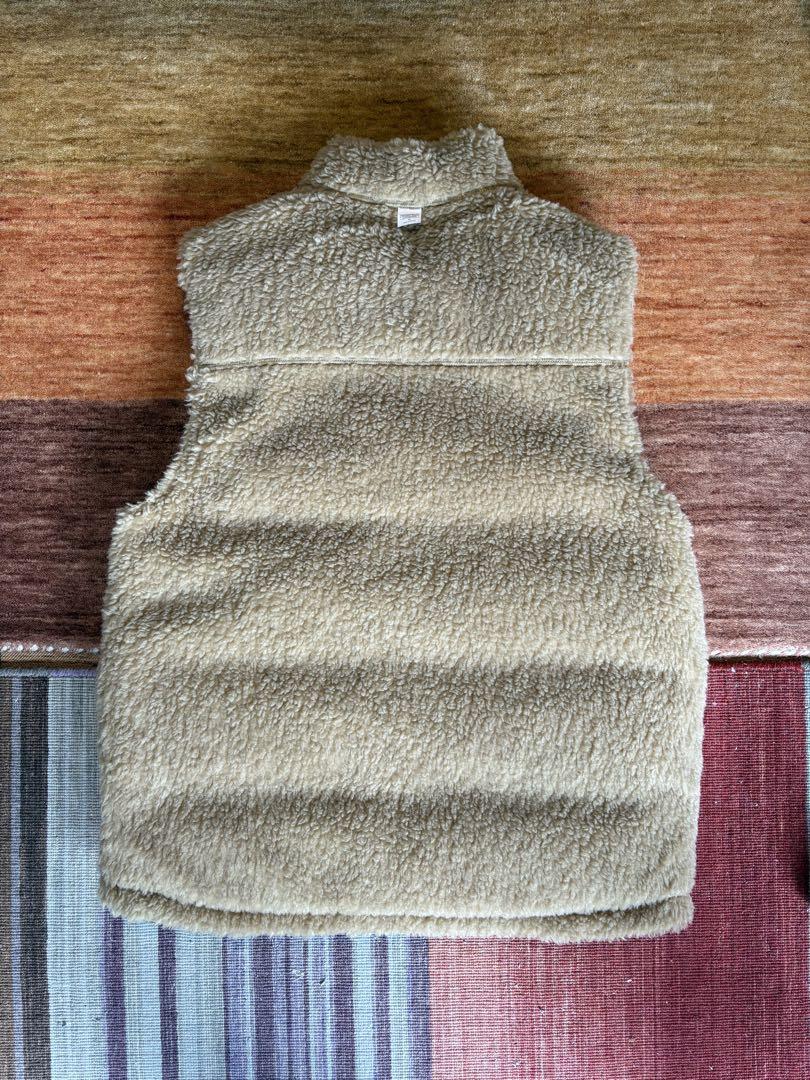新品未使用) Patagonia フリースダウンベスト ベージュ/オレンジ