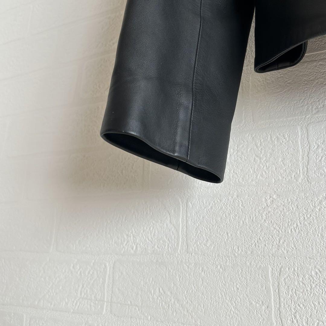 セオリー SOFT LEATHER ZIP UP JKT ブラック