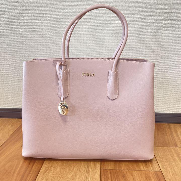 【新品未使用】フルラ FURLAトートバッグ ピンク ベージュ ハンドバッグA4 画像2
