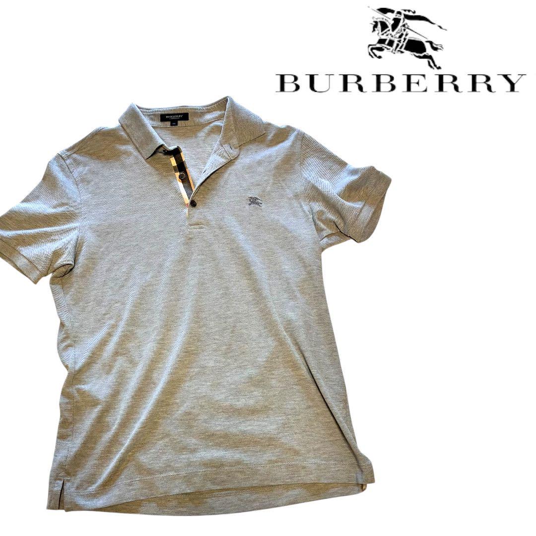 【BURBERRY】ポロシャツ グレー Mサイズ 即購入OK】Burberry London 半袖ポロシャツ サイズM グレー