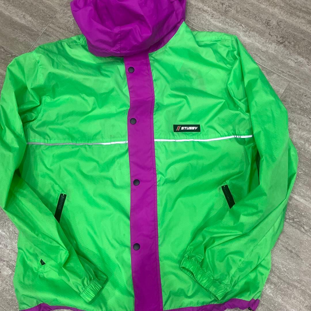 STUSSY ナイロンジャケット グリーン/パープル