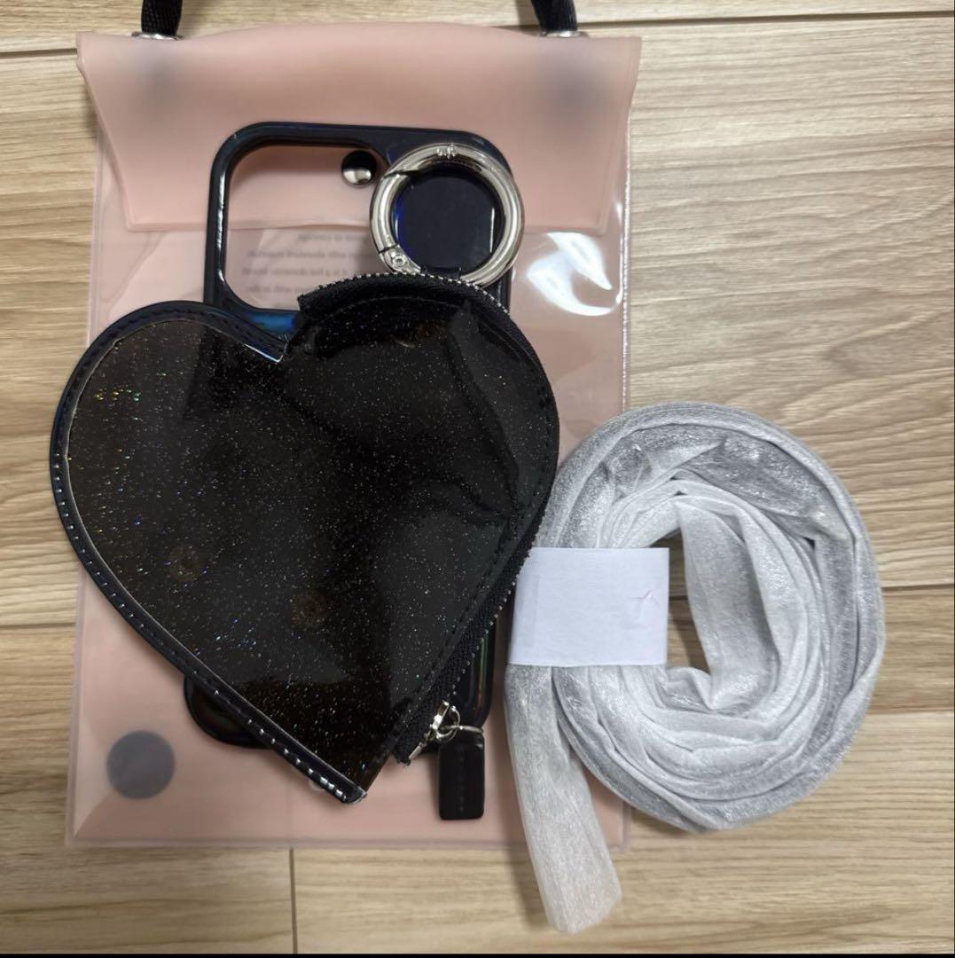 ajew ハート型ポーチ スマホショルダーストラップ
