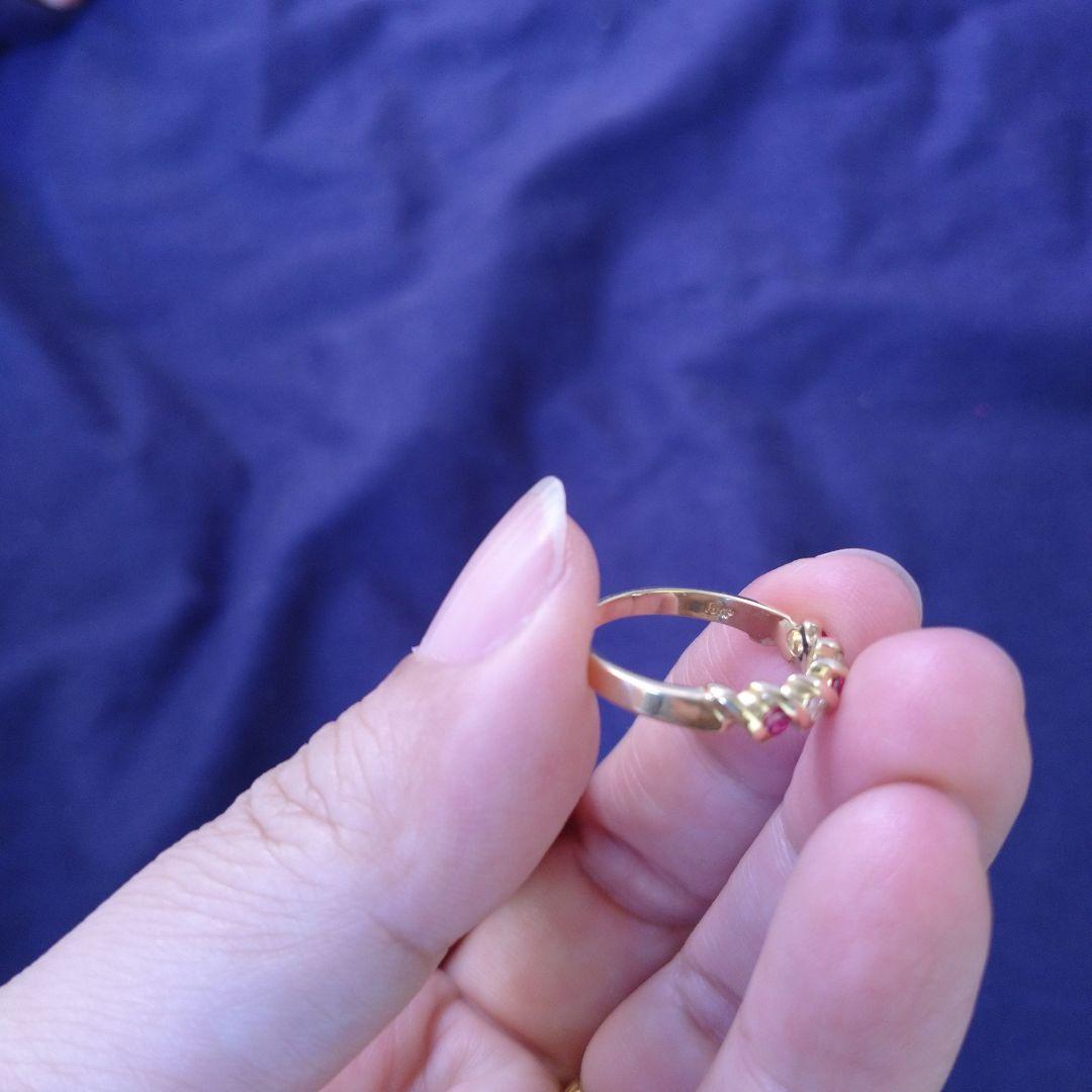 ティファニー ルビー×ダイヤモンド ツイストリング 750 11号 美品