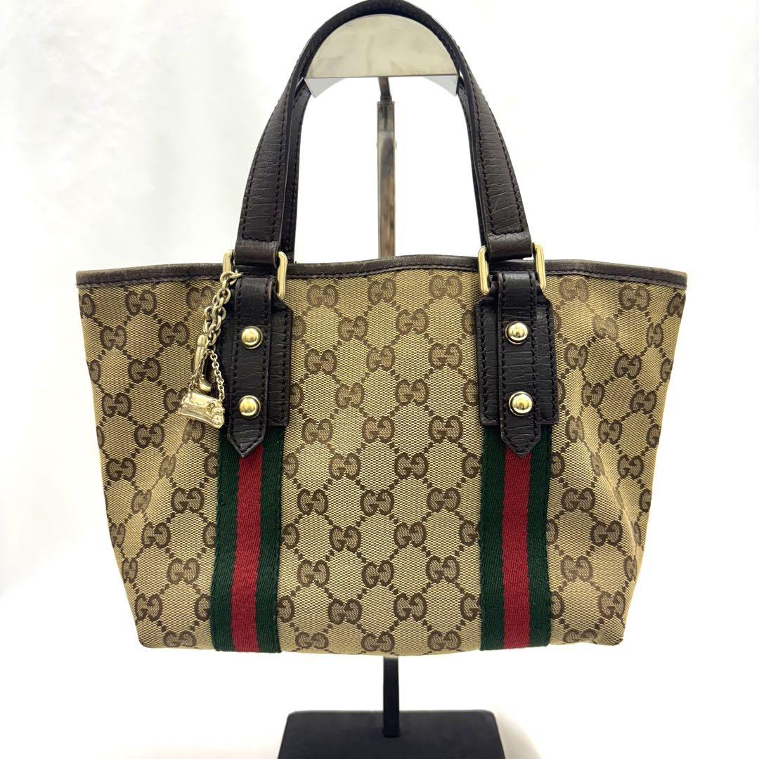 特価商品  グッチ GUCCI シェリーライン チャーム付GG柄 ミニトートバッグ バッグ
