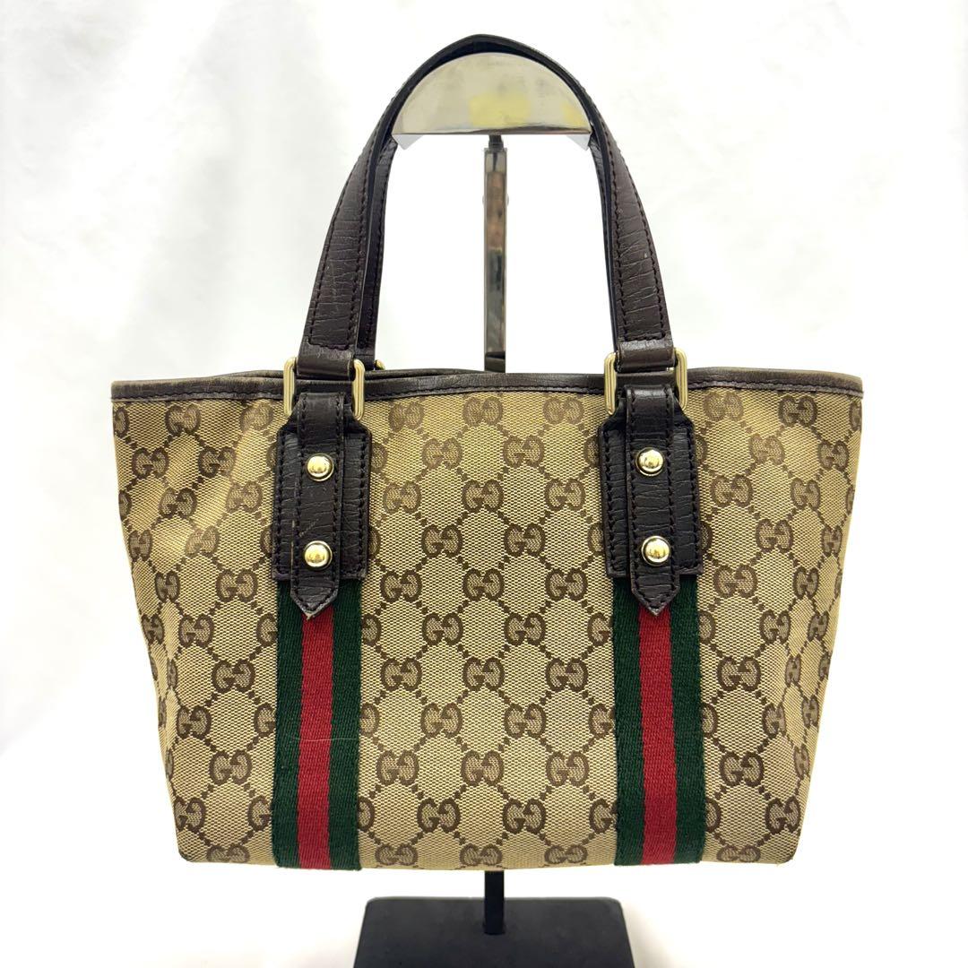 正規⭐️GUCCI グッチ シェリーライン キャメルレザーミニトート