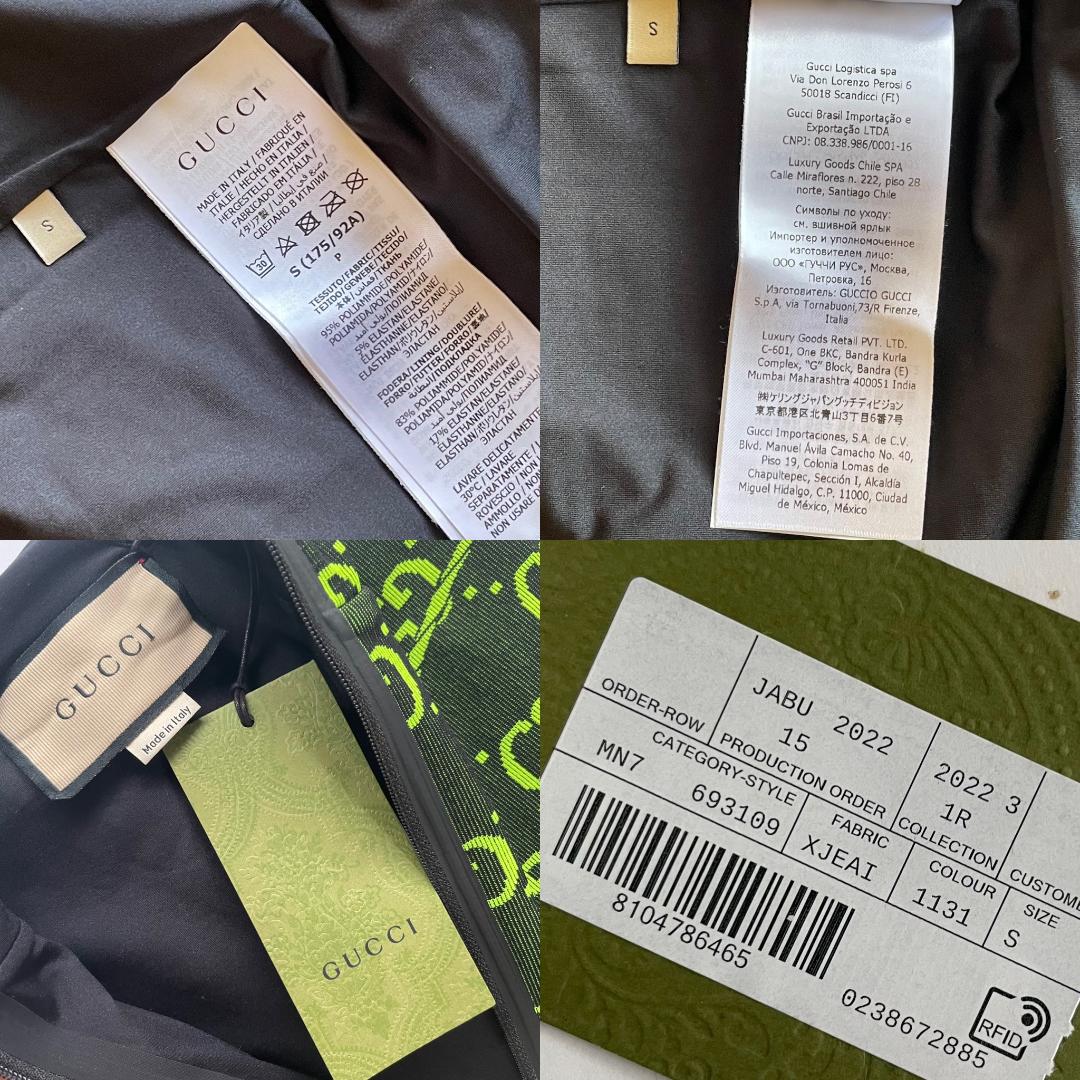 GUCCI グッチ Sサイズ フルジップ GG柄 ジャージーフードパーカー 新品