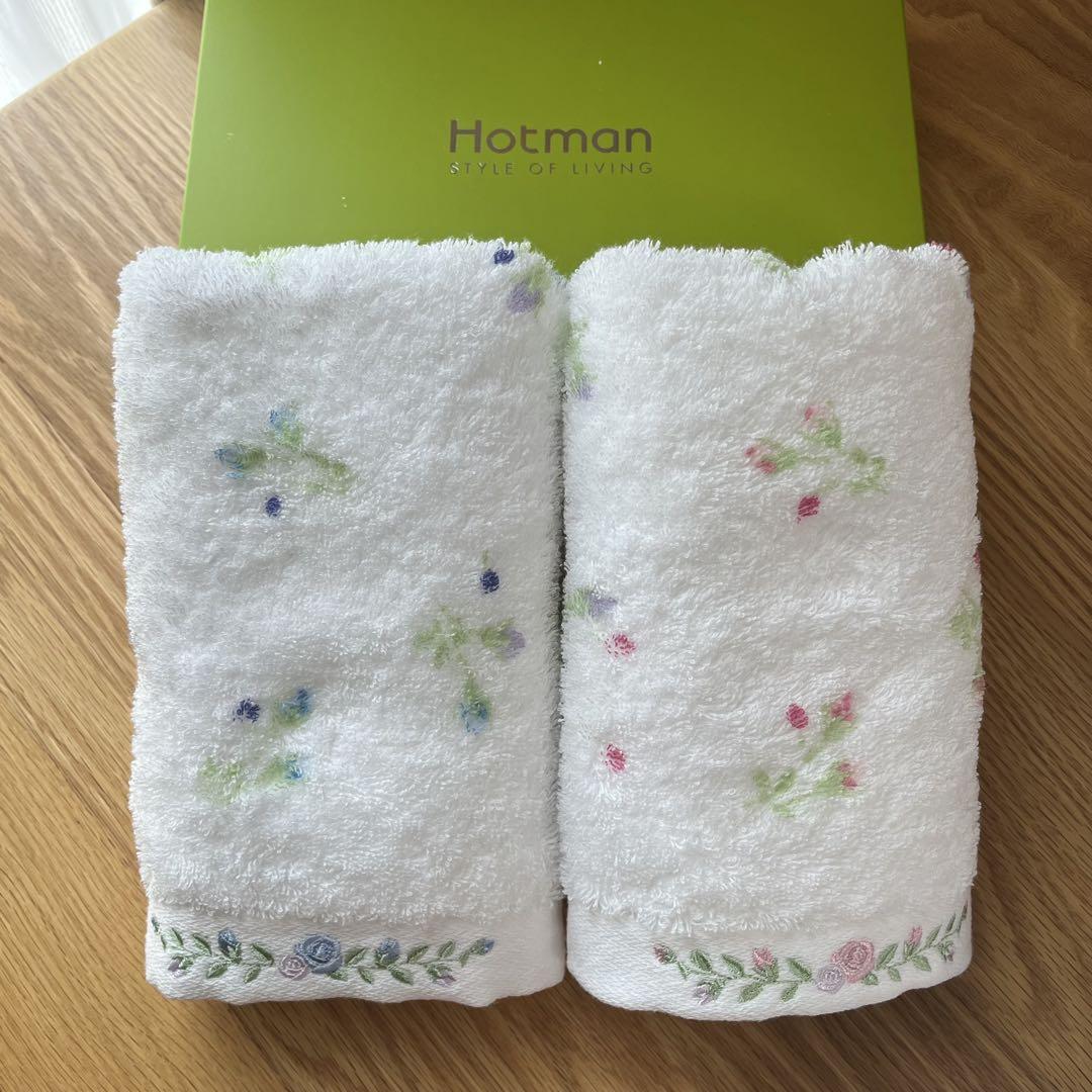 ◇Hotman◇ホットマン◇花柄◇ハンドタオル◇2枚◇吸水 速乾◇訳