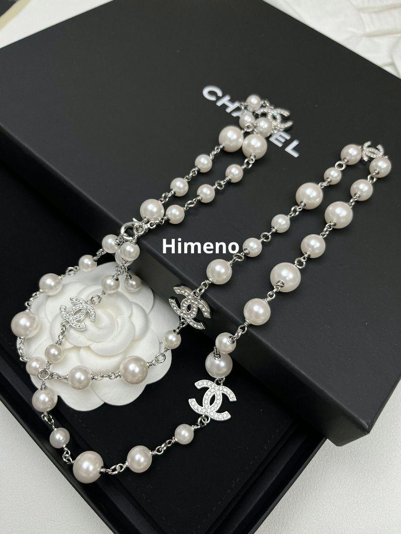 CHANEL シャネル ホワイト ロングパールネックレス - メルカリ