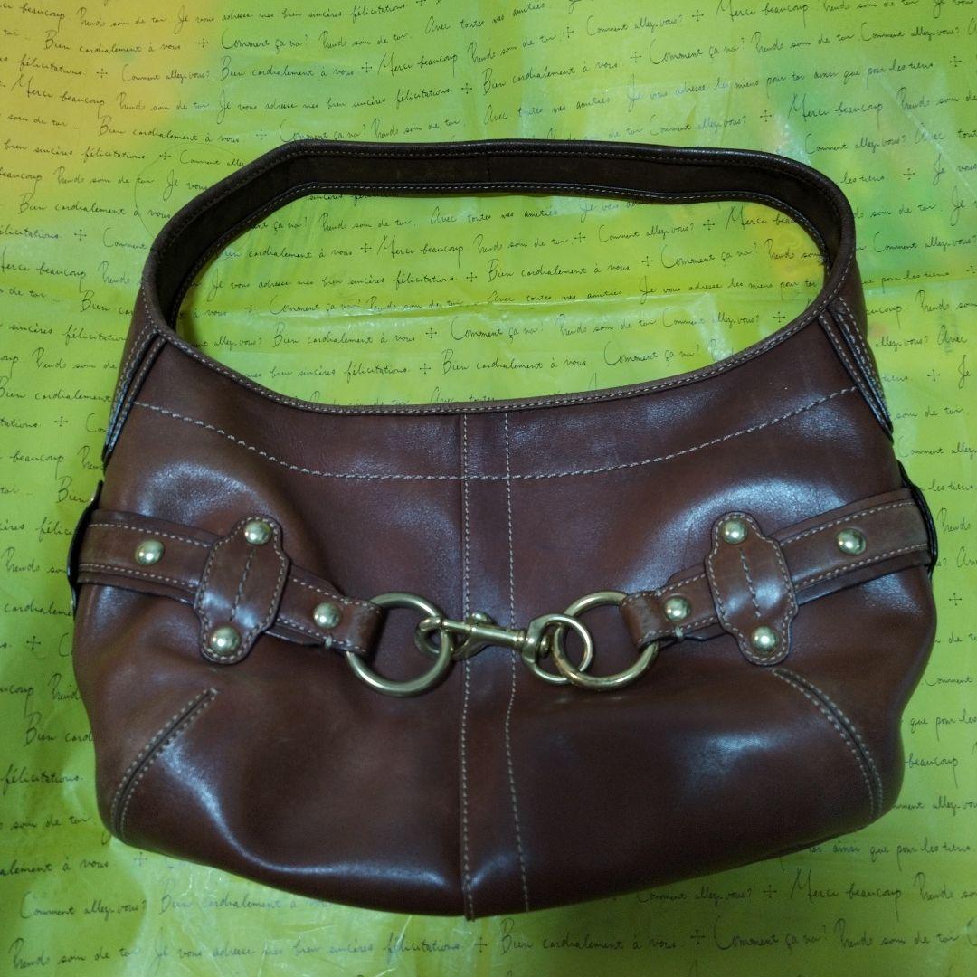 【COACH】 コーチ　ショルダーバッグ　茶　レザー　F11261