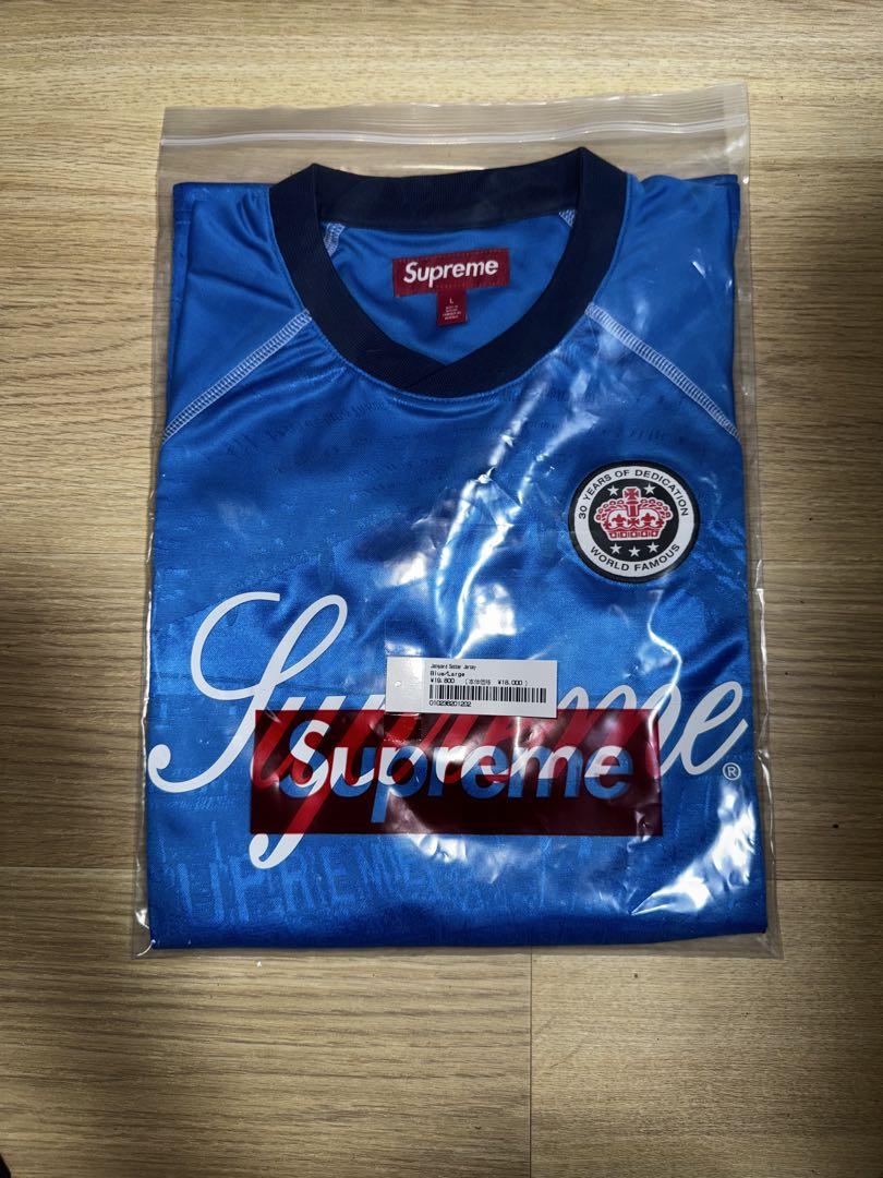 supreme Jacquard Soccer Jersey Tシャツ 青 L - メルカリ