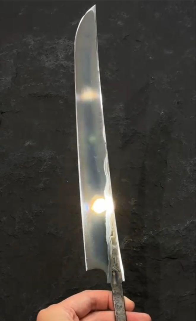 二唐刃物　鬼殺し　青二　先丸柳刃　300mm 刃のみ キッチン・食器