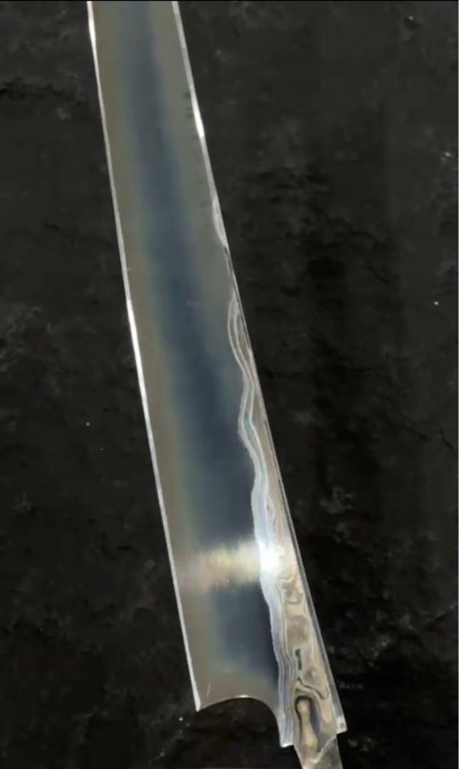 二唐刃物　鬼殺し　青二　先丸柳刃　300mm 刃のみ キッチン・食器