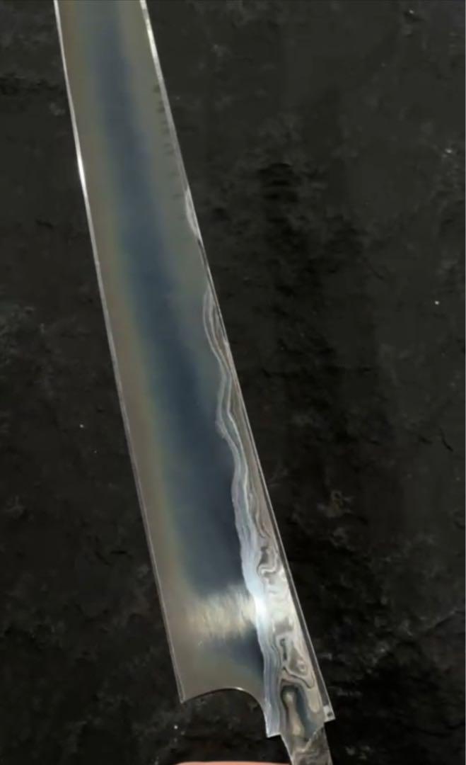 二唐刃物　鬼殺し　青二　先丸柳刃　300mm 刃のみ キッチン・食器