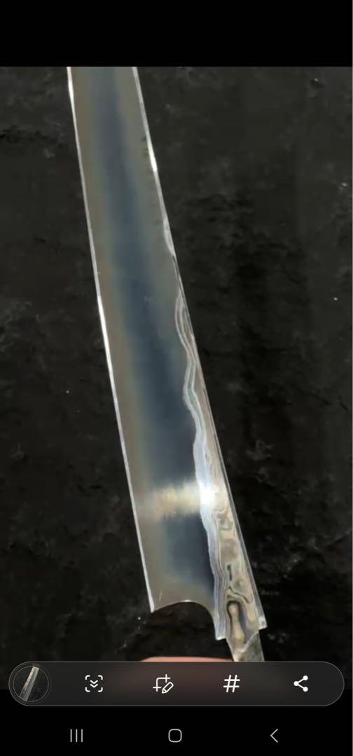 二唐刃物　鬼殺し　青二　先丸柳刃　300mm 刃のみ キッチン・食器