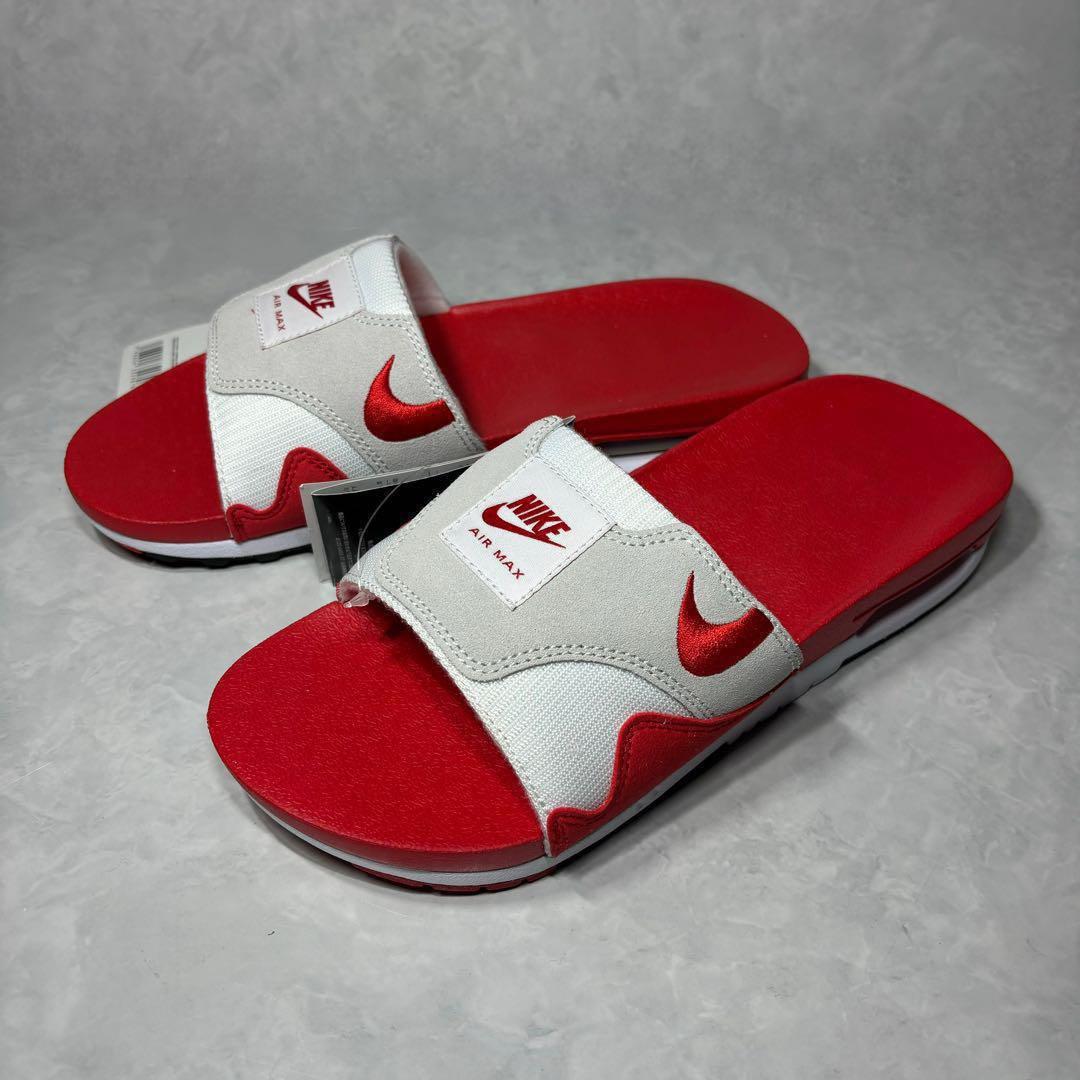 新品 ナイキ エアマックス1 スライド グレー ユニバーシティレッド 26.0 新品 ナイキ エアマックス1 スライド グレー ユニバーシティレッド 26.0