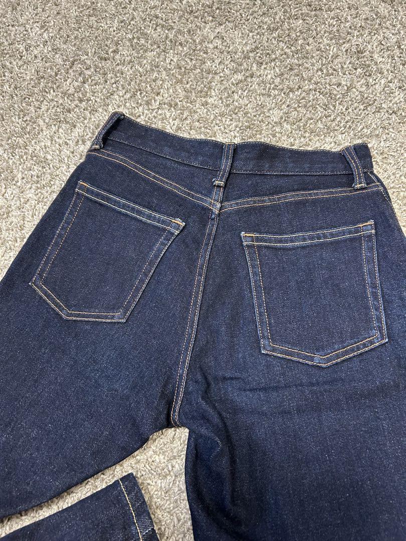 PLST プラステ PLUS STYLEハイライズワイドジーンズ NAVY