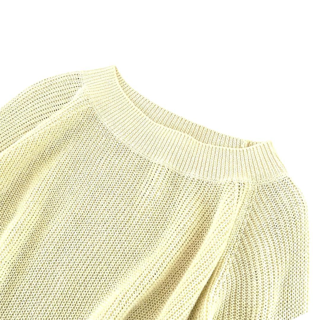 【完売品】23区 リネンラグランスリーブニット M イエロー ゆったり 完売品】23区 リネンラグランスリーブニット M イエロー
