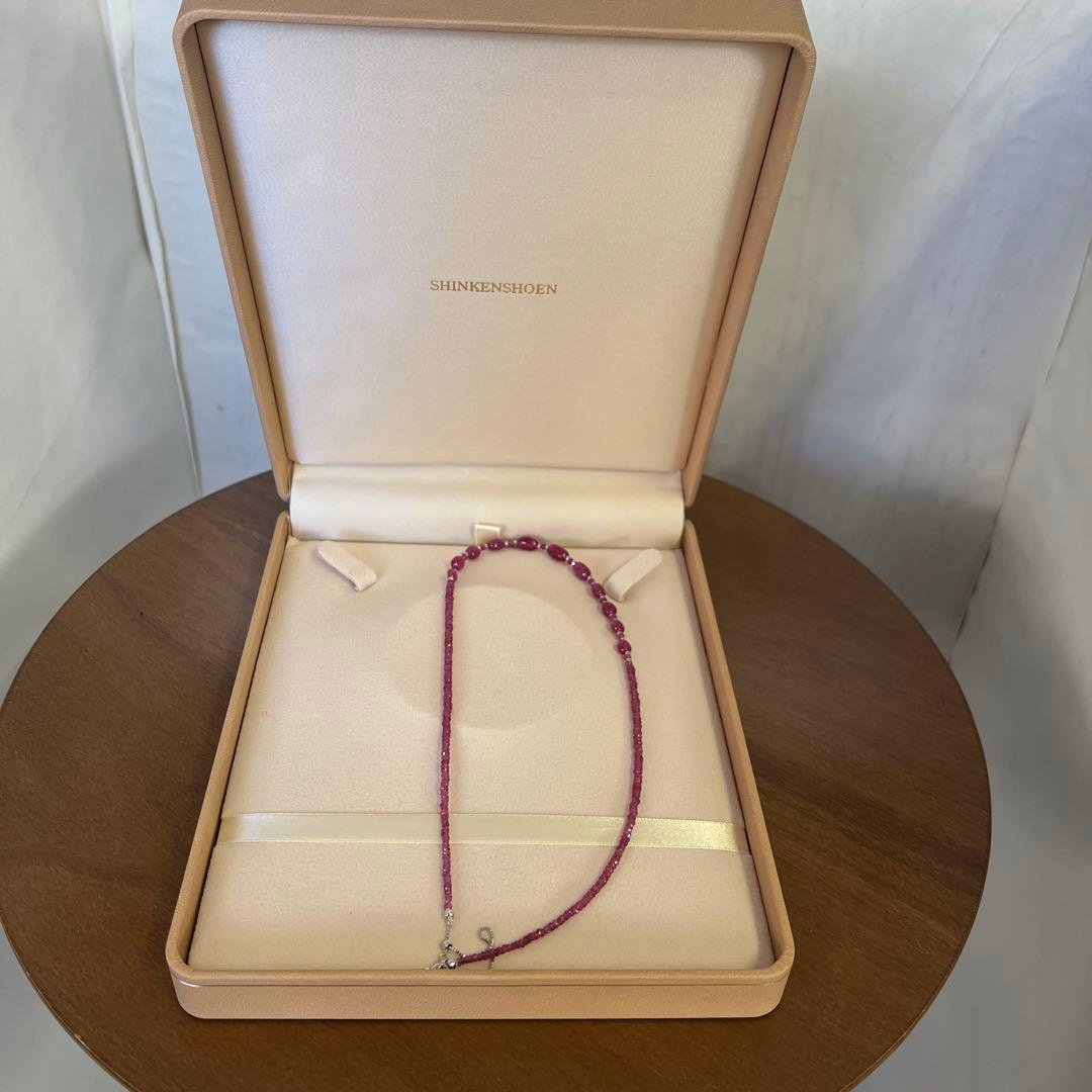 ルビー　K18WGネックレス